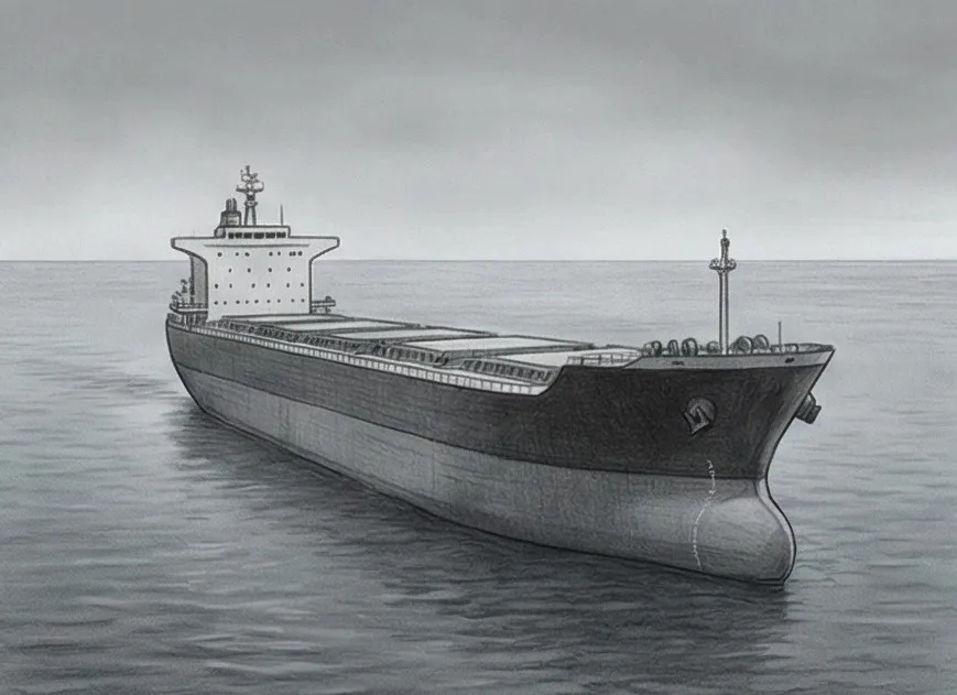 Un immense cargo vide naviguant sur l'océan