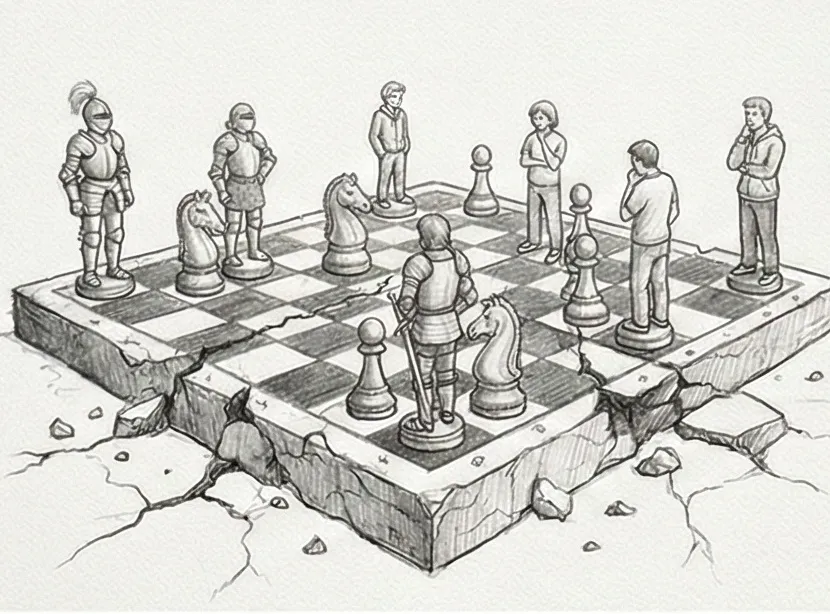 Un champ de bataille symbolique, représentant les conflits intérieurs et les luttes de la vie