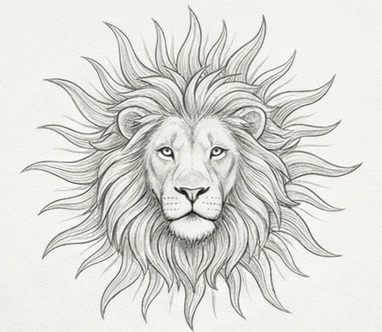 Un lion majestueux au regard perçant, symbolisant la force, le courage et la royauté