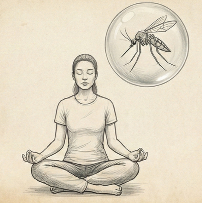 Un moustique symbolisant les petites irritations et nuisances persistantes de la vie