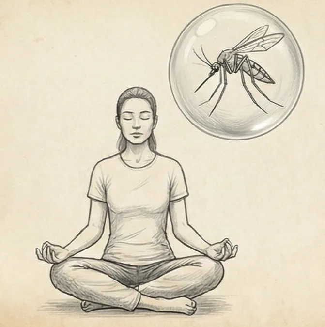Un moustique symbolisant les petites irritations et nuisances persistantes de la vie