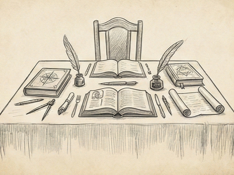 Une table garnie de plats symbolisant les besoins, le plaisir et la satisfaction