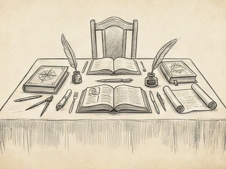 Une table garnie de plats symbolisant les besoins, le plaisir et la satisfaction