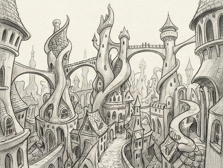 Ville complexe et imaginaire construite par le rêveur