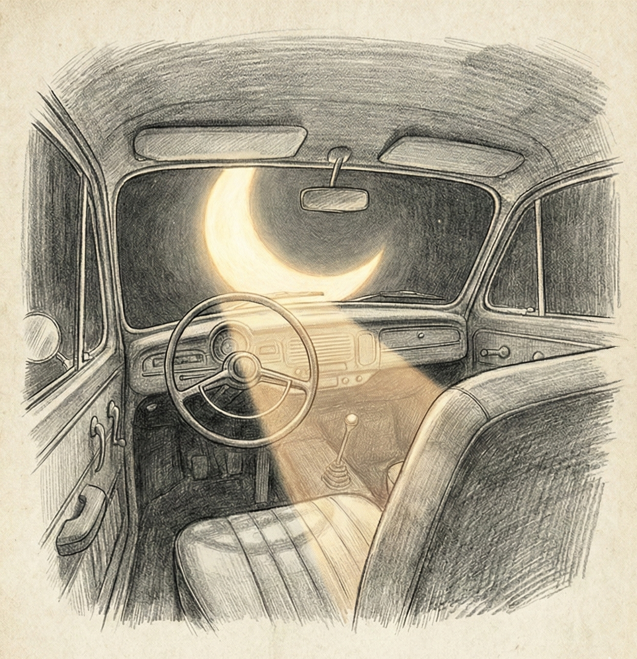 Une voiture sur une route s'étendant vers l'horizon, symbolisant le voyage de la vie